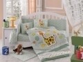 Lenjerie de pat pentru copii, 4 piese, 100% bumbac poplin, Hobby, Puffy, verde