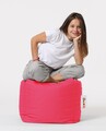 Taburet puf, Square Pouf, Ferndale, 45x45 cm, poliester impermeabil, roz