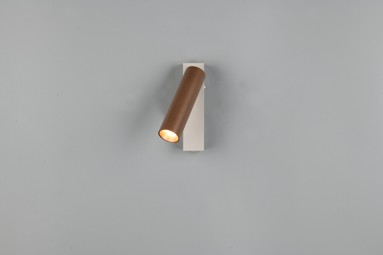 Aplica de perete Ambala, TRIO, 17x13x17.5 cm, 5.5W, 1x SMD, metal, alb/aramiu