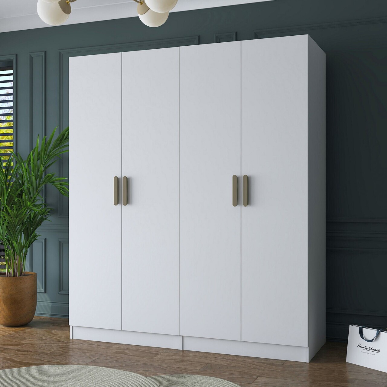 Dulap pentru haine, Hanah Home, BA156, 180x210x57.5 cm, PAL melaminat, Alb - view 2