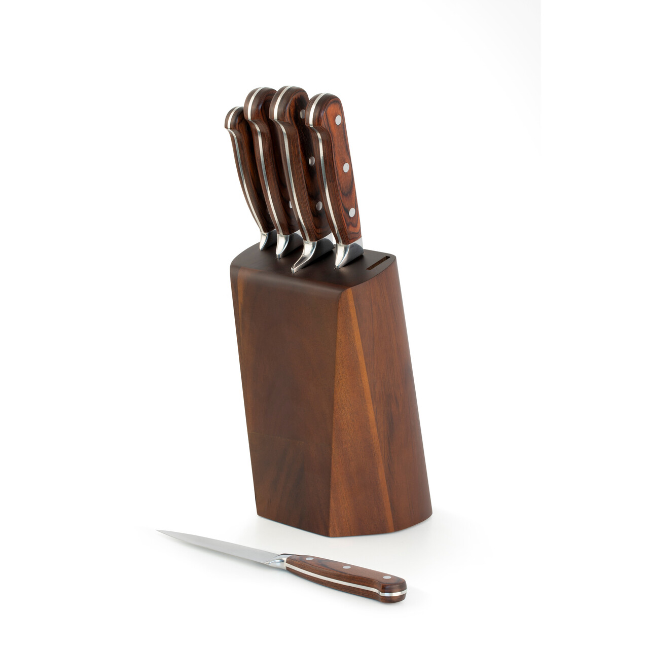Set 5 cutite si suport Virtuose, Richardson Sheffield, 14x22 cm, inox 13/0, maro — imaginea 5