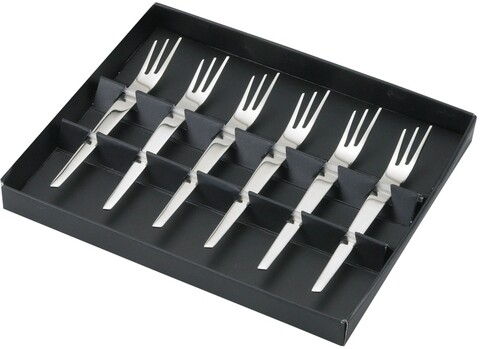 Set 6 furculite pentru cocktail futura, jean dubost, inox, argintiu