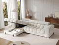 Coltar extensibil dreapta 3 locuri ELTAP, LT-01ROY, Felro, 285x181x93 cm, lemn/poliester, alb
