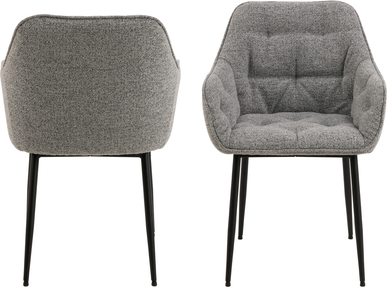Scaun Brooke, Actona, 58x55x83 cm, tesatura Boucle/otel, gri - view 6
