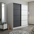 Dulap pentru haine, Minerva, Kale, 220x210x52 cm, PAL, Alb / Antracit