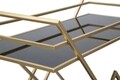Carucior pentru servire Piramid, Mauro Ferretti, 90x40x80 cm, fier, auriu/negru