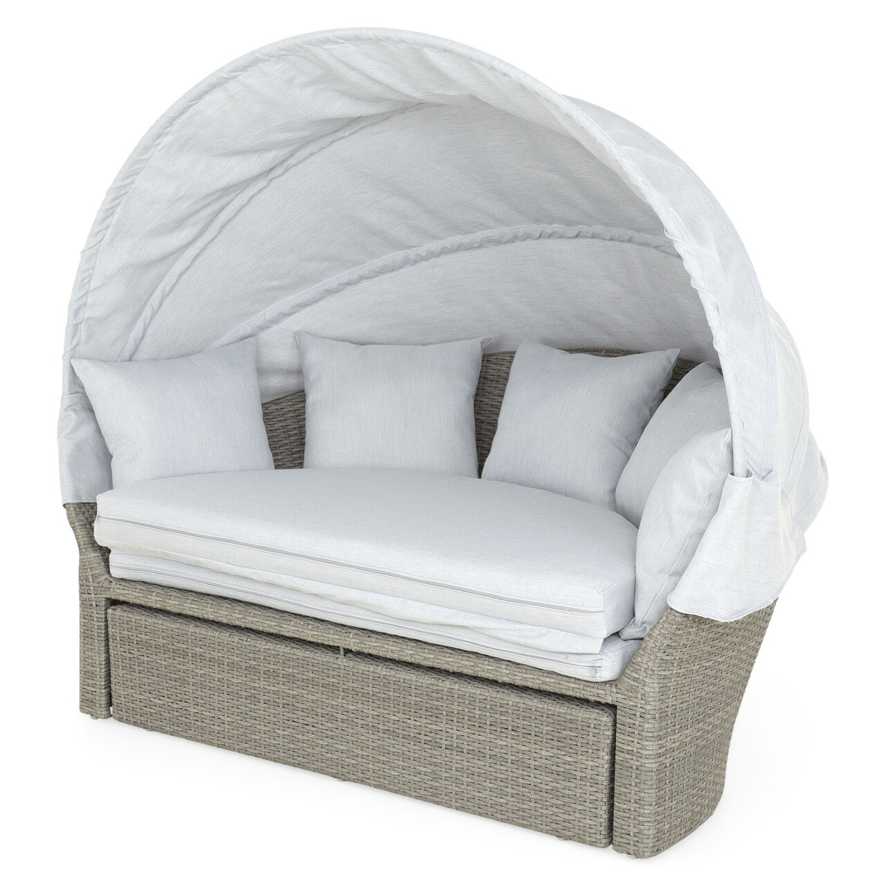 Pat de zi pentru gradina Egg, 172x105x78 cm, aluminiu/poliester, gri - 2 | YEO