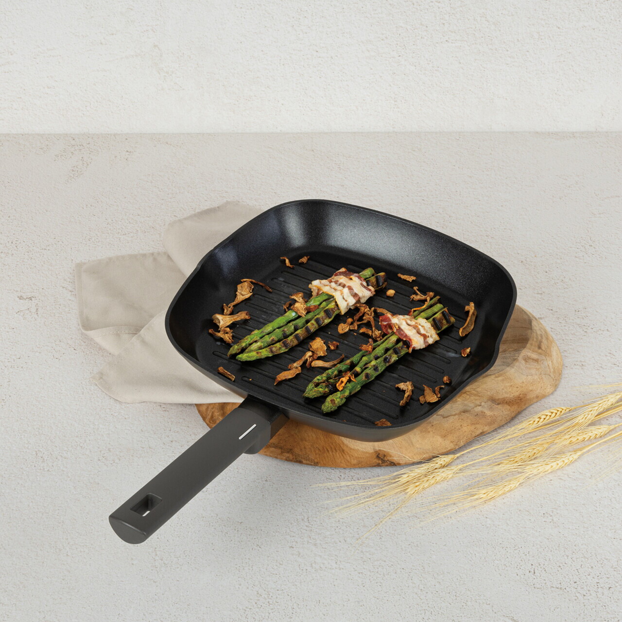 Tigaie grill Berlinger Haus, Anthracite, 28 cm, 2.1 L, aluminiu forjat, antracit mat - imagine 3