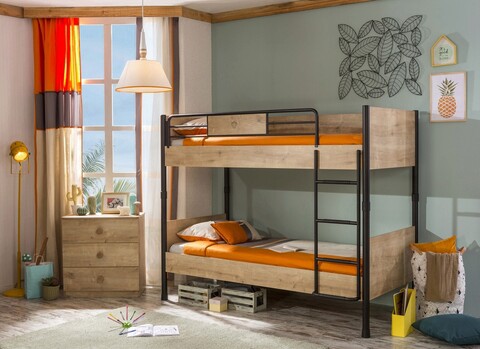Pat supraetajat, Çilek, mocha bunk bed (90x200), 106x171x208 cm, multicolor