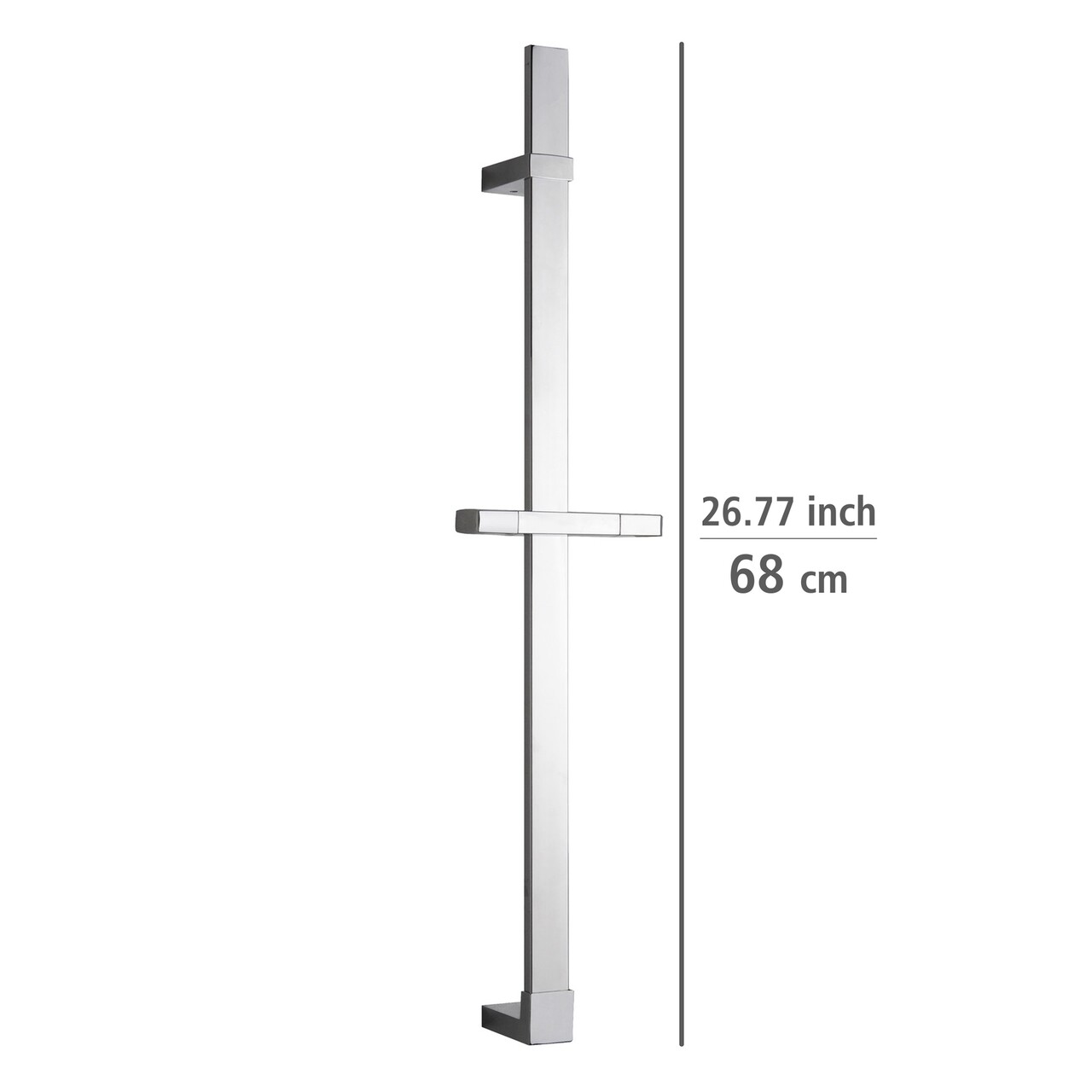 Bara cu suport pentru dus, Wenko, Design, 68 cm, inox, gri - 1 | YEO