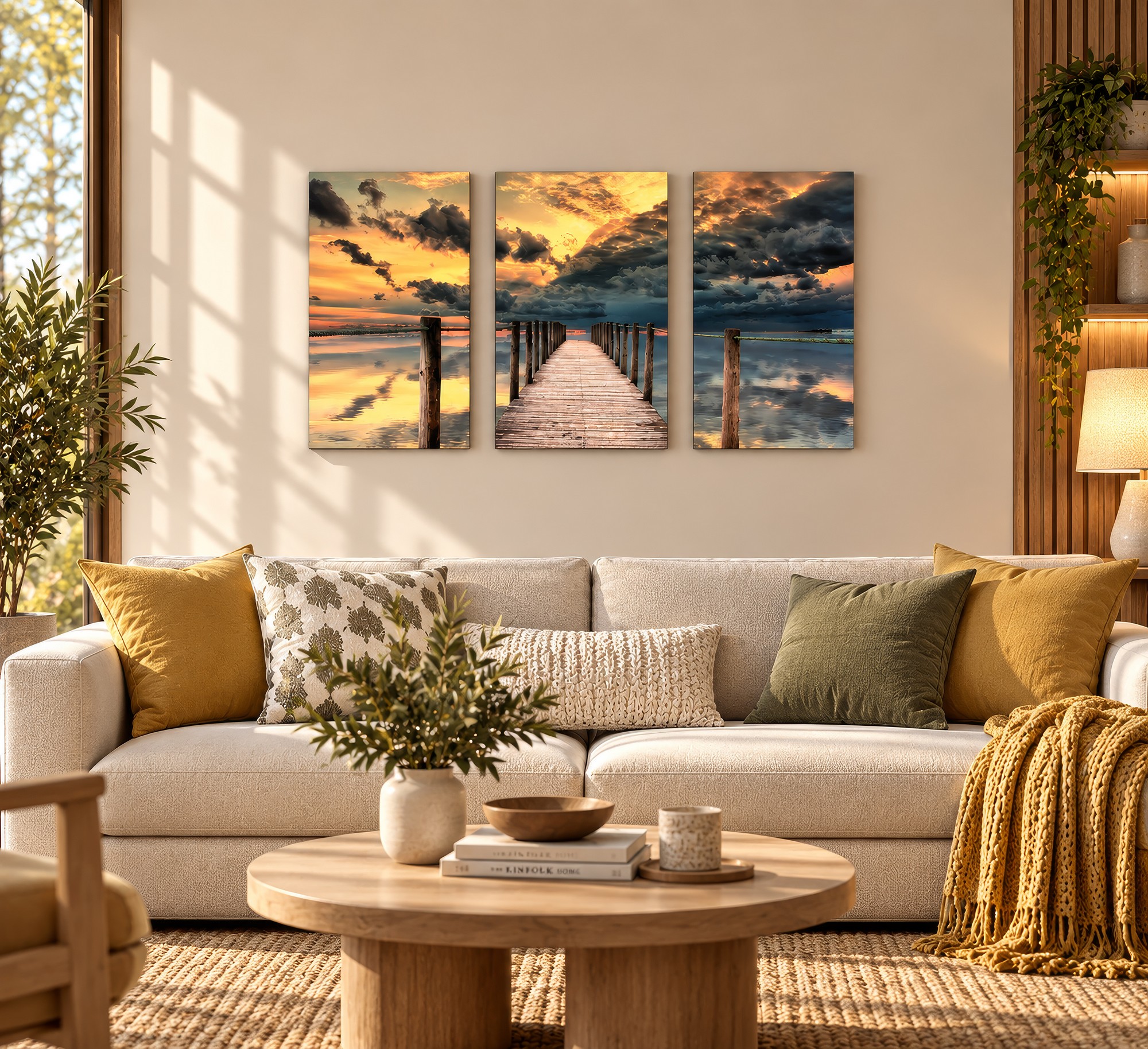 Tablou decorativ, 3PAN-CNV-3013, Dimensiune: 60 x 40 cm (3 bucăți), Multicolor