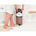 Cos de gunoi cu pedala, Brabantia, NewIcon, 5 L, 27.2x20.5x29.1 cm, otel, grej satinat