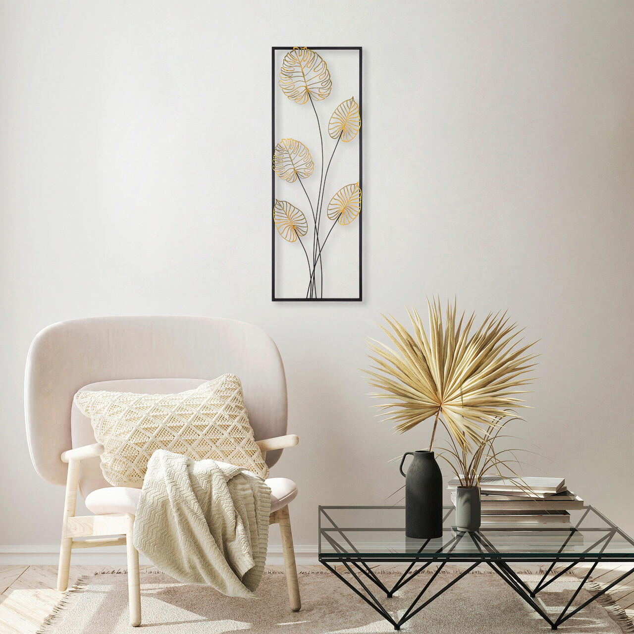 Decoratiune de perete, Strawberry, Metal, Dimensiune: 32 x 90 cm, Multicolor - 2 | YEO