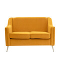 Canapea Avant, Homla, 127x82x81.5 cm, lemn/catifea din poliester, mustar