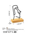 Decoratiune, Moai, 24x8x17 cm, Metal, Lemn/Negru