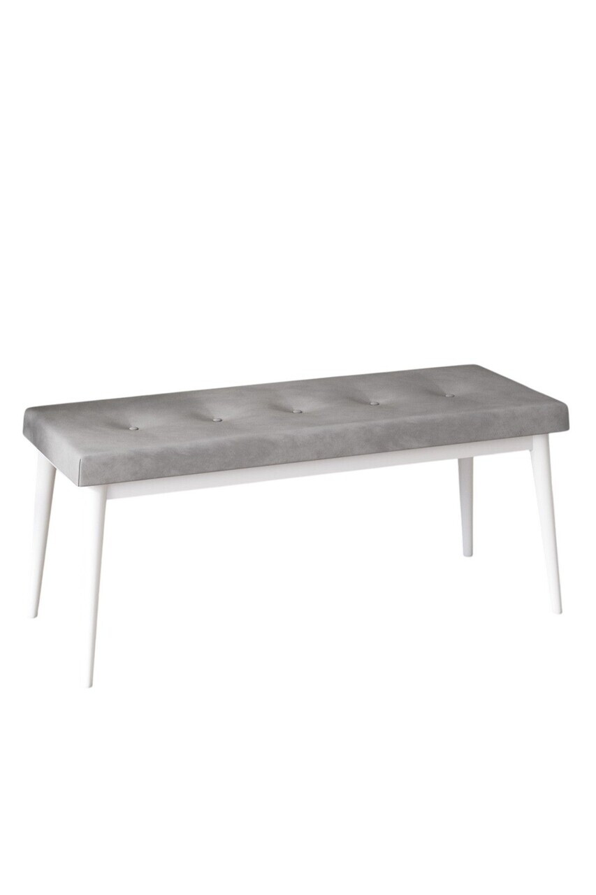 Banca, Hanah Home, Arwen Bench, Gri/Alb — imaginea 2