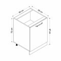 Dulap pentru bucatarie, Hanah Home, Minar, 60x87x58 cm, Alb