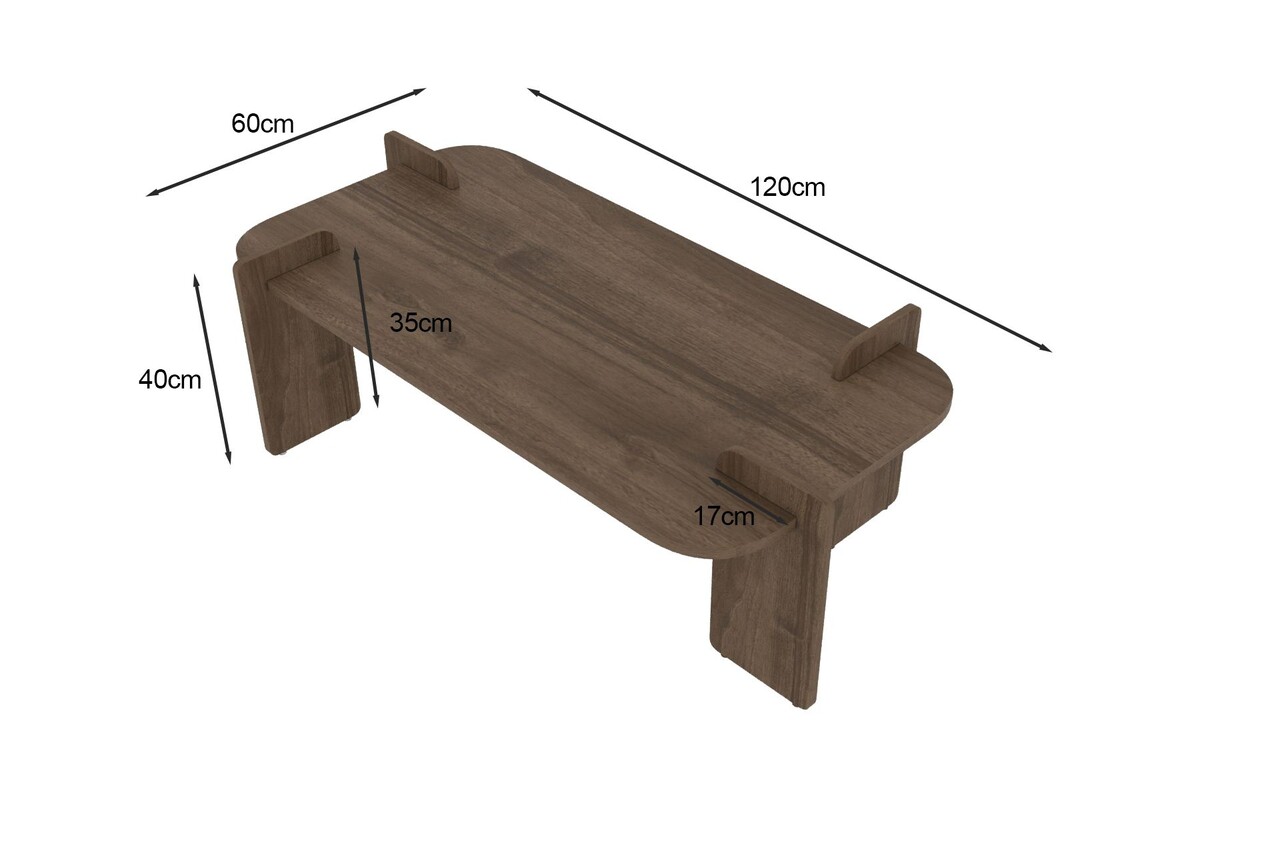 Masuta de cafea, Hanah Home, Lovge, 120x35x60 cm, Maro - view 7