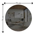 Oglinda decorativa, Siam, Oneas, 70x70x2.2 cm, MDF , Gri închis / Argintiu