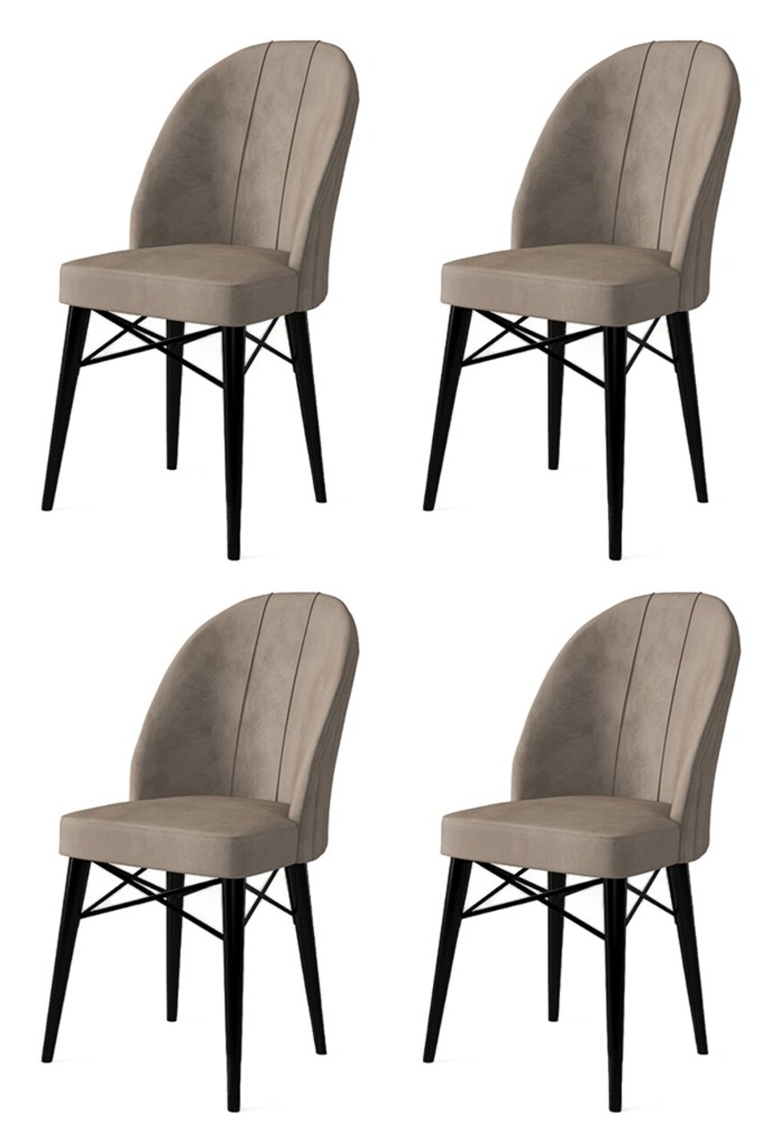Set de scaune, Charlotte, Ritim, Metal, Cappuccino / Negru