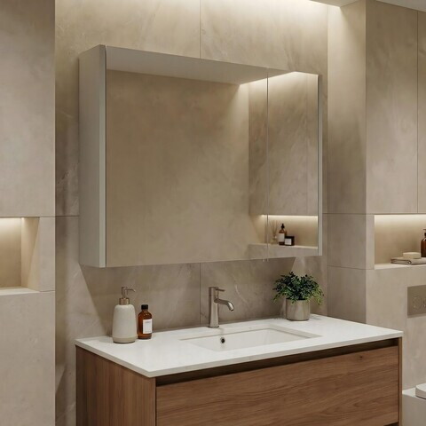 Dulap de baie cu oglindă, Hanah Home, Arno 80, Casmir