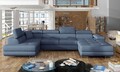 Coltar extensibil stanga 6 locuri ELTAP, Rod-25, Rodrigo, 345x202x90 cm, lemn/poliester, albastru