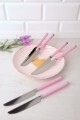 Set 6 cutite, Kosova, Pink, inox, 22 cm
