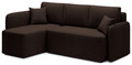 Coltar extensibil stanga 3 locuri ELTAP, Hadson, 206x150x89 cm, lemn/poliester, maro inchis