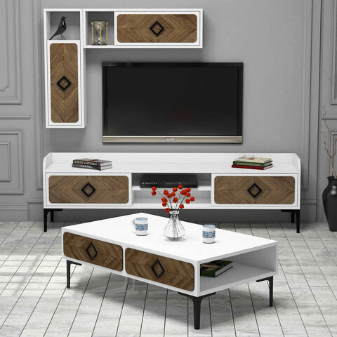 Set mobilier living, Hommy Craft, Samba, Alb / Nuc Hommy Craft