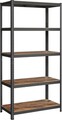 Raft modulat pentru depozitare, Songmics, max 750 kg, 120x60x200 cm, MDF/otel, negru/maro