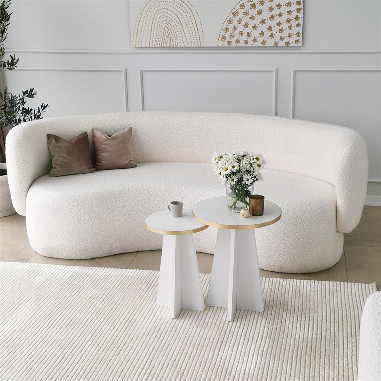 Set masuta de cafea, Neostill, Mushroom 2, PAL, Aur/Alb - 1 | YEO