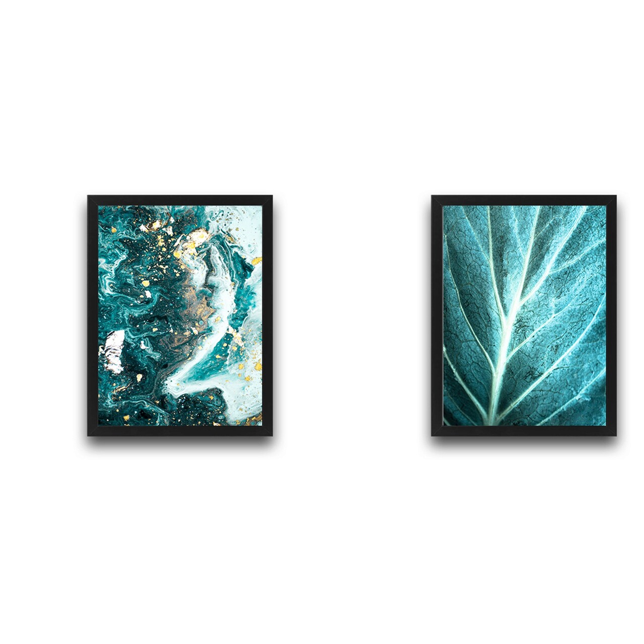 Set 2 tablouri decorative, Turquoise Set, PAL, Hartie, Multicolor - 1 | YEO