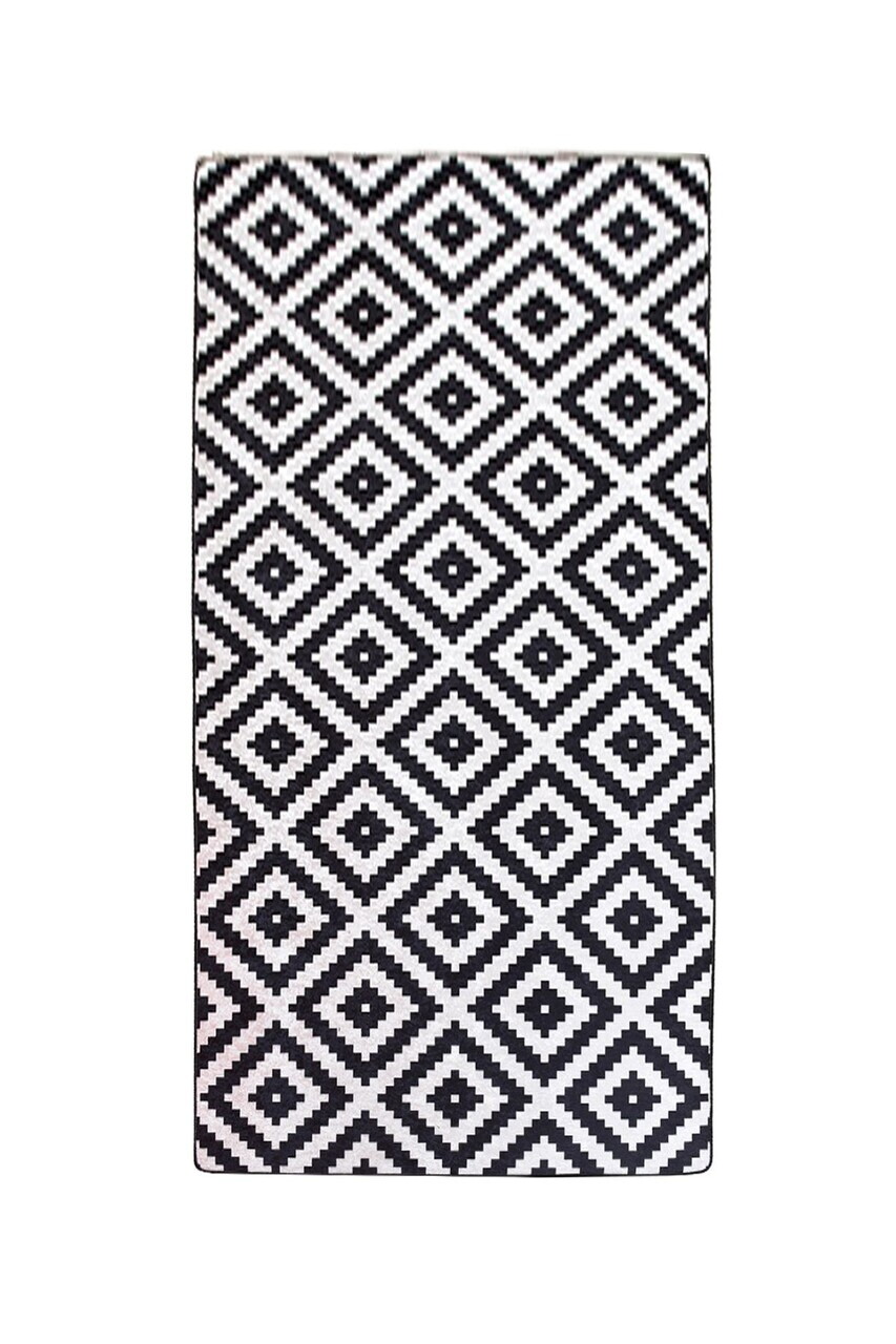 Covor, Black White Djt, 80x200 cm, Alb/Negru — imaginea 2
