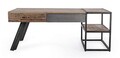 Masuta de cafea cu 2 sertare Manchester, Bizzotto, 118x70x45 cm, lemn de mango/otel