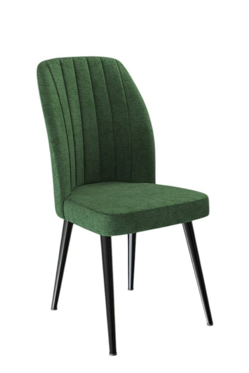 Set scaune 6 piese, Hanah Home, Platinum, Verde kaki / Negru — imaginea 2