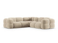 Coltar simetric 4 locuri, Loretto, Cosmopolitan Design, 250x250x68 cm, catifea, bej deschis