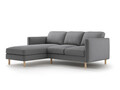 Coltar stanga 3 locuri, Eden, Micadoni, 223x150x90 cm, catifea, gri