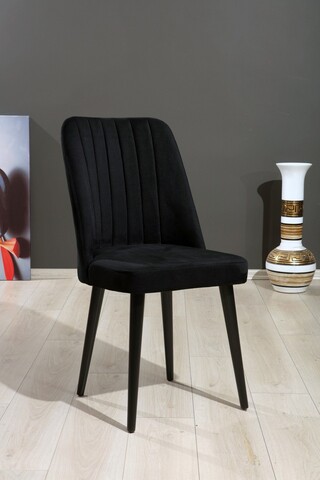 Set scaune 2 piese, Beckley, Vega, MDF , Negru