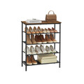 Pantofar cu 5 rafturi, Vasagle, 75x30x91 cm, PAL/otel/poliester, maro