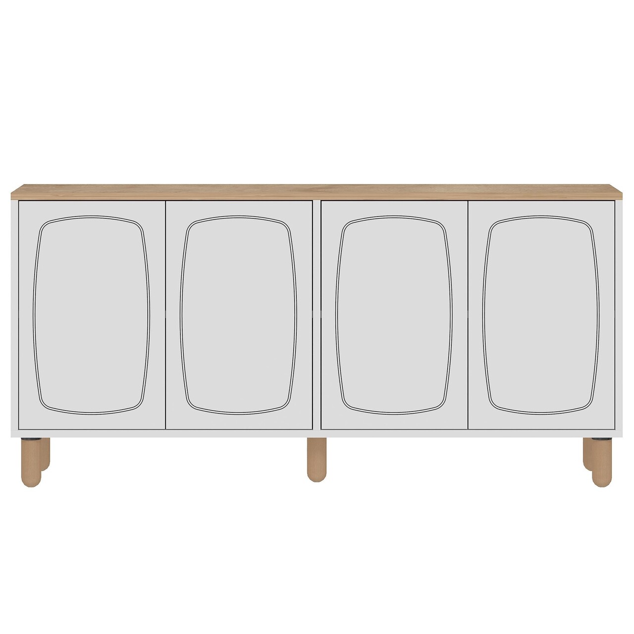 Consola, Hanah Home, Yekta, 150x73x36 cm, PAL, Stejar Safir / Alb - imagine 4