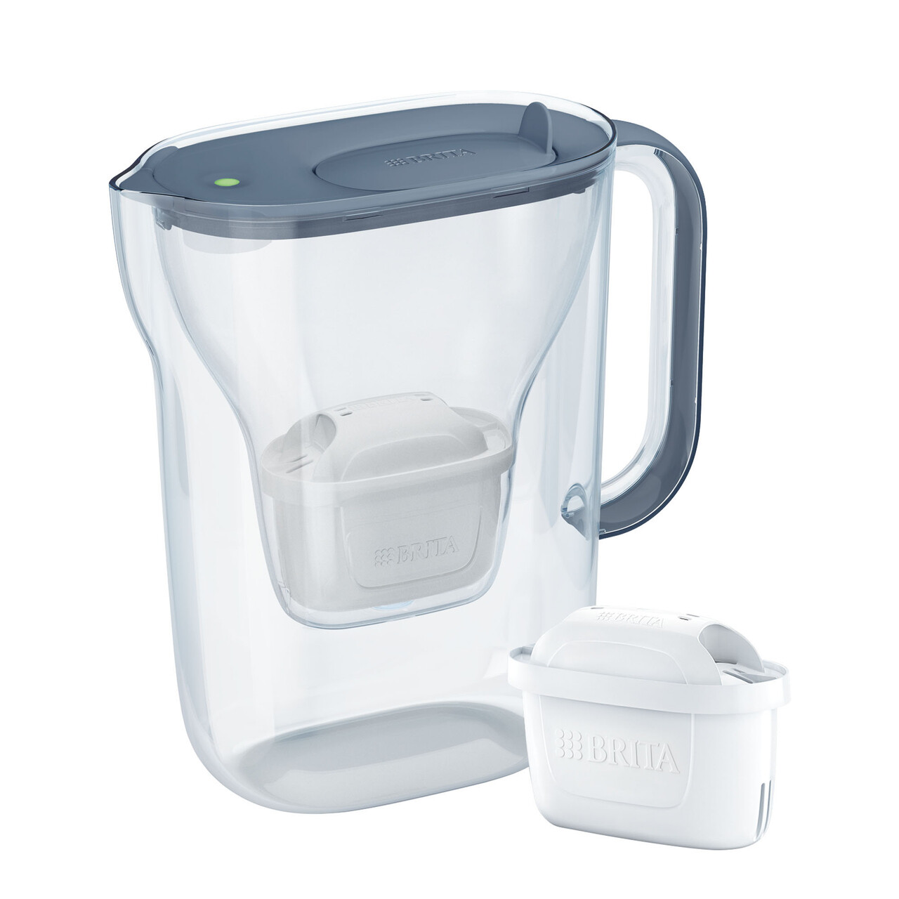 Cana filtranta BRITA Style Essential 2,4 L + 2 filtre Maxtra Pro (Stone Blue) - imagine 2