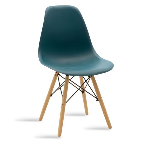 Scaun Julia, Pakoworld, 46x50x82 cm, lemn de fag/polipropilena, albastru inchis