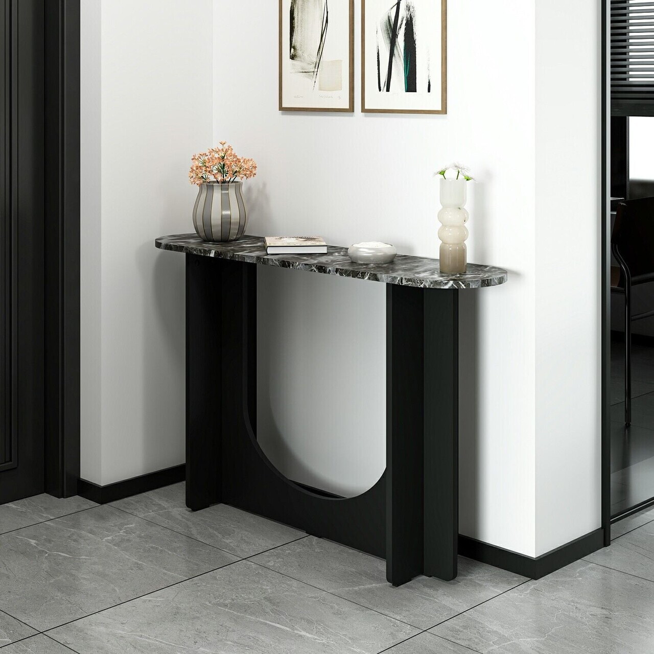 Bufet, Hanah Home, Nera, 120x76x30 cm, Negru — imaginea 2