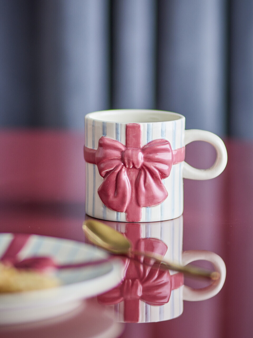 Set 4 cani, Bloomingville, Bowie, 9.5x8 cm, 278 ml, ceramica, albastru — imaginea 2