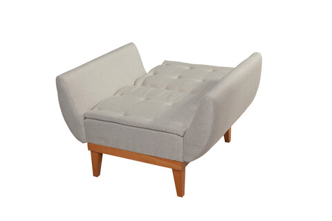 Set canapea extensibilă, Unique Design, 867UNQ1598, Lemn de carpen, Crem