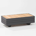 Masuta cafea pentru exterior Largo, 74x37x22.5 cm, aluminiu/lemn, antracit/natur