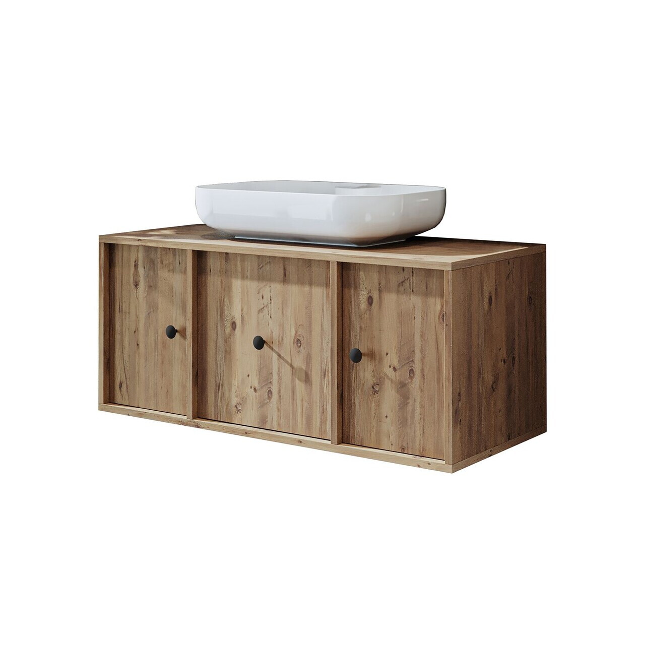 Dulap de baie cu chiuvetă, Hanah Home, 2564, 105x58x45 cm, MDF, Maro — imaginea 6