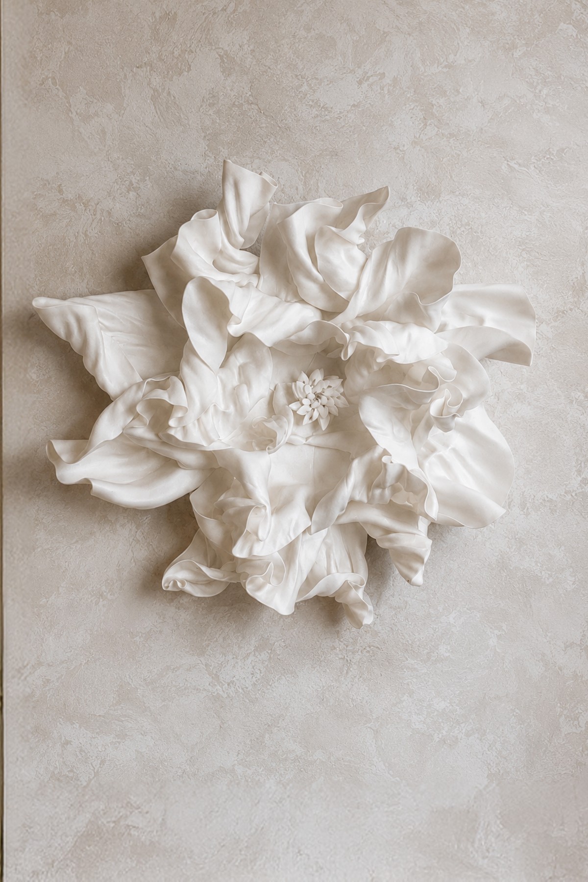 Decoratiune de perete, DM0019, Dimensiune: Ø55-60 cm, Alb