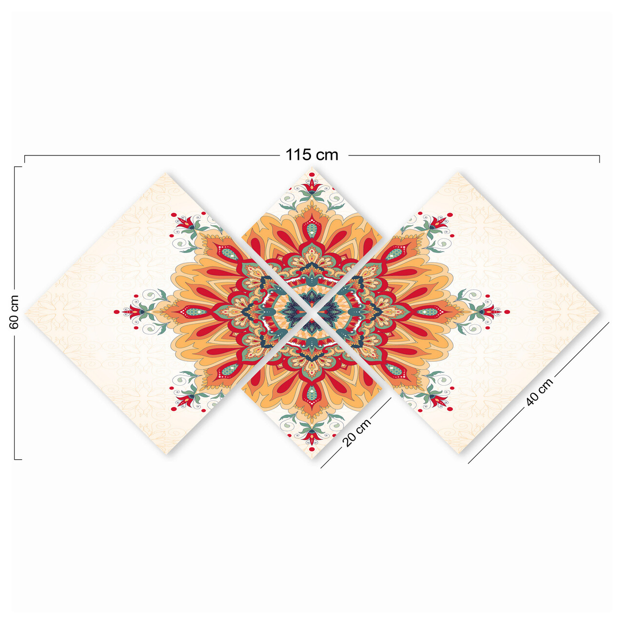 Set 4 tablouri decorative, 4MDF196876571, MDF, Imprimat UV, Multicolor