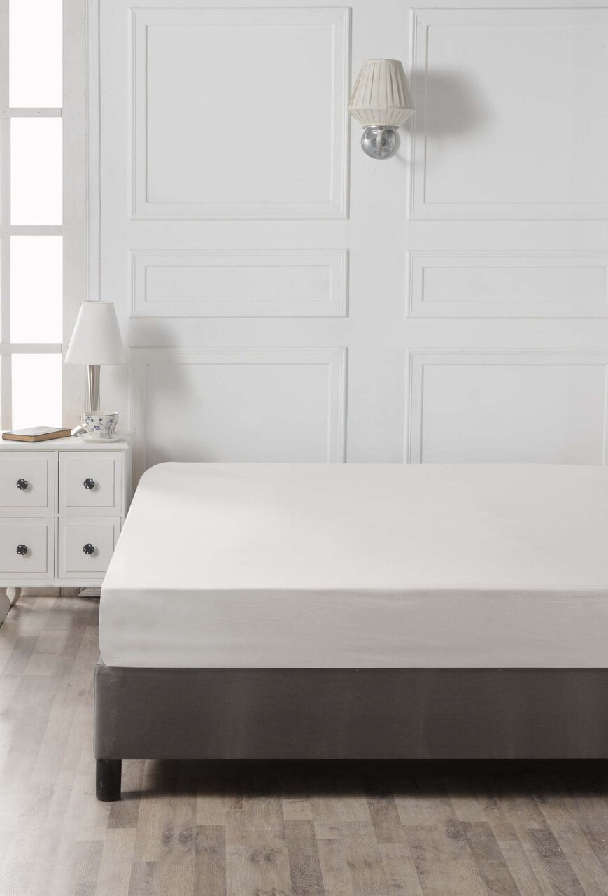 Cearceaf de pat cu elastic Ranforce Single Large (FR), L'essentiel Maison, White, Alb - imagine 3